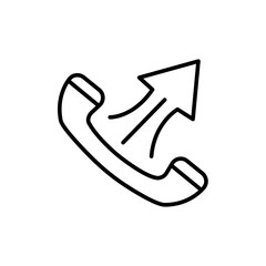 Outgoing call outline icons, minimalist vector illustration ,simple transparent graphic element .Isolated on white background