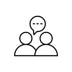 Chatting outline icons, minimalist vector illustration ,simple transparent graphic element .Isolated on white background