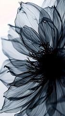 close-up of a delicate flower. Black and white fine art photography. minimalist concept. 