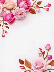 Pink Rose on Paper
