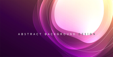 Colorful transparent flowing fluid shapes with glow effect geometric background. Wavy lines round forms. Vector illustration For Wallpaper, Banner, Background, Card, Book Illustration, landing page