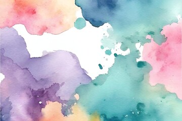 Fantasy smooth light pink, purple shades and blue watercolor paper textured illustration for grunge design, Generative AI