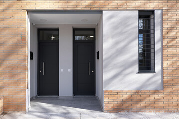 Access doors to loft-type homes on the ground floor