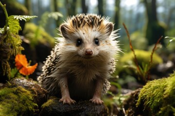 hedgehog in tropical forest