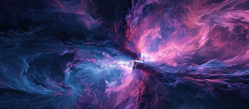 Computer generated rendering of abstract background with bipolar dark matter and energy in space.
