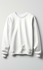 A white sweatshirt on a white background. Generative AI. - obrazy, fototapety, plakaty