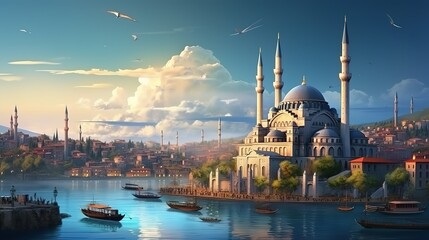 Istanbul the capital of Turkey, eastern tourist city - obrazy, fototapety, plakaty