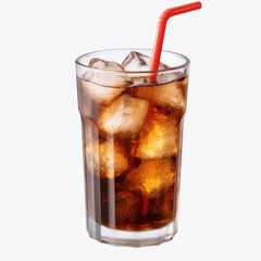 Cold drink with ice isolate on transparency background png 