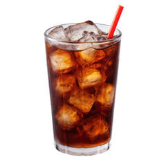 cola with ice isolate on transparency background png  - obrazy, fototapety, plakaty