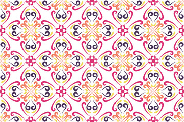 Seamless Azulejo tile. Portuguese and Spain decor. Ceramic tile with Victorian motives. Seamless Floral pattern. Vector hand drawn illustration, typical portuguese and spanish tile