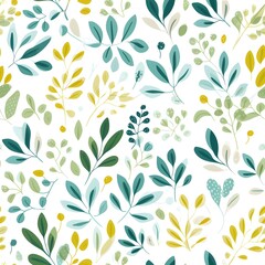 Fototapeta premium The seamless pattern adorable leaves