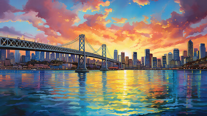 Golden gate bridge in san francisco as the famous landmark - obrazy, fototapety, plakaty