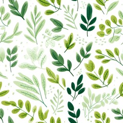 The seamless pattern adorable leaves