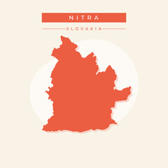 Obraz premium Vector illustration vector of Nitra map Slovakia