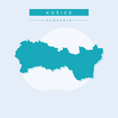 Obraz premium Vector illustration vector of Koice map Slovakia
