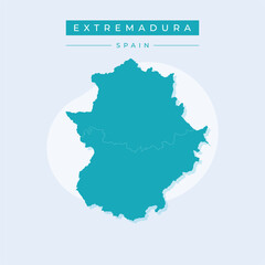 Vector illustration vector of Extremadura map Spain