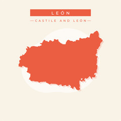 Obraz premium Vector illustration vector of Leon map Spain
