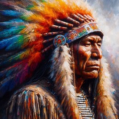 Retrato de Apache Nativo Americano