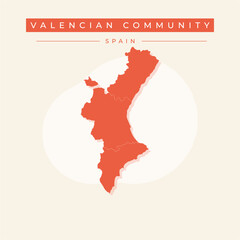 Vector illustration vector of Valencian Community map Spain