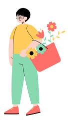 spring activity people vector cute