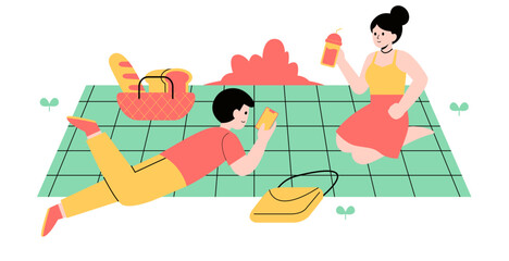 spring activity people vector cute