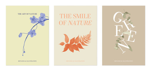 Botanical poster template design, nature concept - 703630535