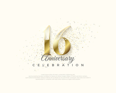 Elegant and luxurious 16th anniversary design. Premium vector for poster, banner, celebration greeting.