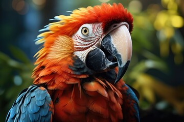 Macaw in tropical forest