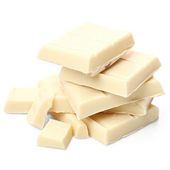 White chocolate isolate on transparency background png 