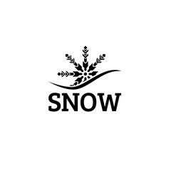 silhouette Snow logo icon Vector Design