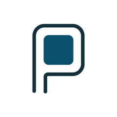 Monogram P design vector logo. Monogram initial letter mark P logo design. Monogram design vector logo. Monogram initial letter mark P logo design. Simple P monogram. Monogram P design logo