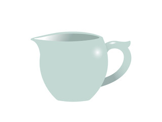 淡い青磁色の茶海（ピッチャー）のイラスト