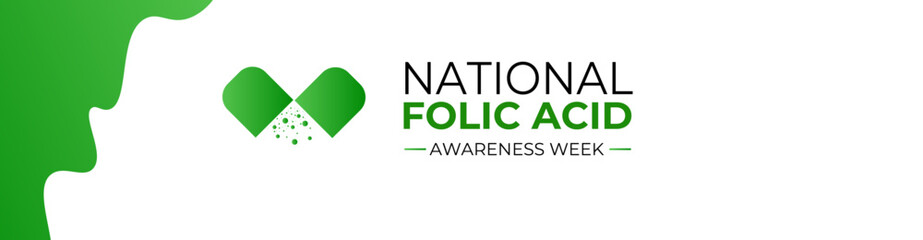 National Folic Acid Awareness Week. January is National Folic Acid Awareness Week. suit for banner, greeting card, cover, brochure, flyer, website, Ads, poster with background. Vector illustration