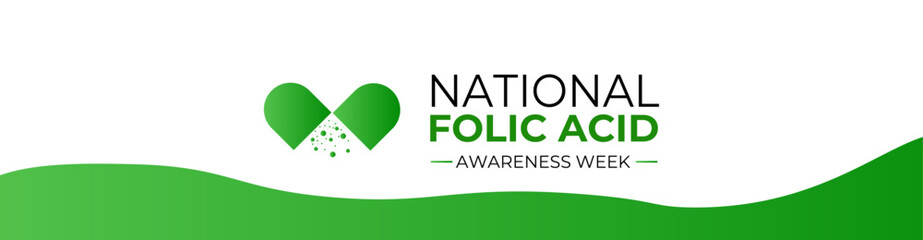 National Folic Acid Awareness Week. January is National Folic Acid Awareness Week. suit for banner, greeting card, cover, brochure, flyer, website, Ads, poster with background. Vector illustration