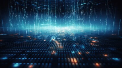 Technology Particle in Cyberpunk Style Digital World Abstract Background