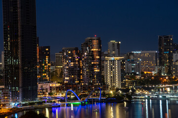 City of perth, cities of australia, perth at night, perth skyline, elizabeth quay - obrazy, fototapety, plakaty
