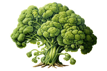 broccoli, drawn broccoli, vegi, vegetable, greens, healthy vegetables - obrazy, fototapety, plakaty