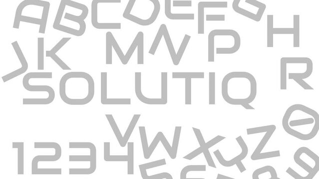 Animation of various letters and numbers which finally form the word "solution", shows how complicated a problem is, there must be a solution.