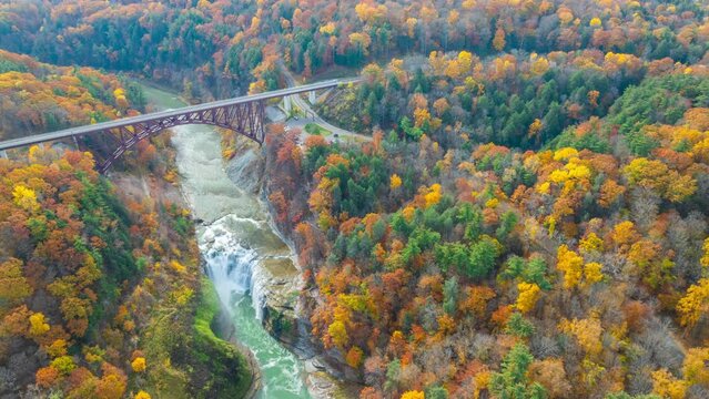 Aerial Hyperlapse over Letchworth state park 