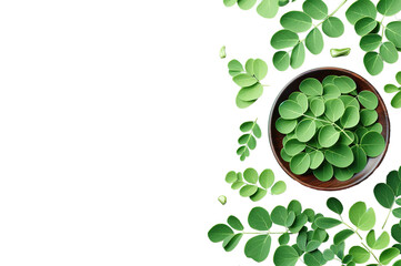 moringa  leaves isolated for background - ai generated