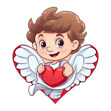 A Funny Cupid Heart, PNG Angel Cute