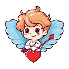 Obraz premium A Funny Cupid Heart, PNG Angel Cute