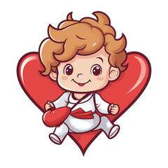 A Funny Cupid Heart, PNG Angel Cute
