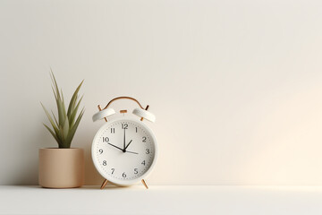 Naklejka premium Minimalistic white alram clock