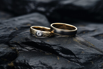 Obraz na płótnie Canvas Beautiful wedding rings design for married