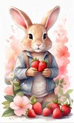 easter bunny with easter eggs