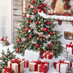 Fototapeta na wymiar Transform your holiday projects into a winter wonderland with our captivating Merry Christmas Day