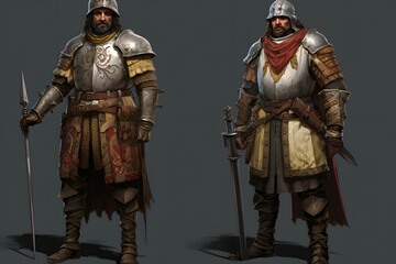 Fototapeta premium medival soldier, medival fighter, medival knight, knight, jistorical medival