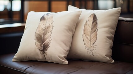 Fototapeta na wymiar Decorative pillow natural Fabric