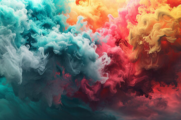 抽象的な雲。モダンな未来的なパターンの大理石の半透明色のテクスチャーGenerativeAI - obrazy, fototapety, plakaty
